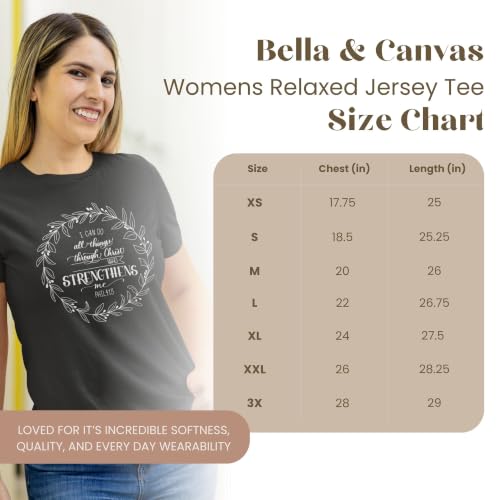Christian Shirts for Women, Bible Verse Scripture, Jesus Faith Graphic Tee - color: Philippians 4:13 Wreath — Black, size: Medium