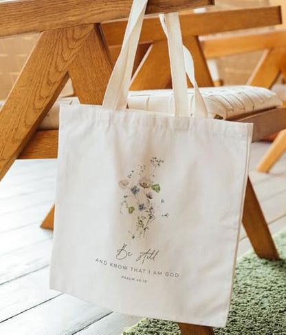 Inspirational Christian Bible Verse Foral Tote Bag for Women - color: Bible6