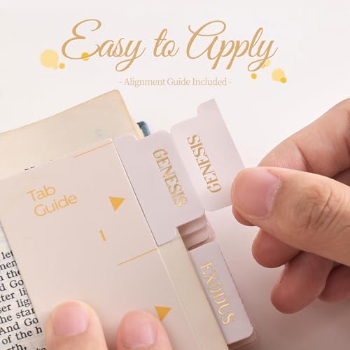 Laminated Bible Tabs for Women Men, Creamy, Gold Foil Embossed Lettering - style: Gold Foil Creamy