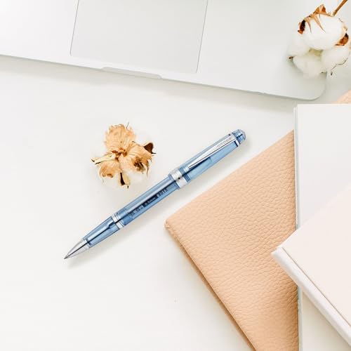 Cross Bailey Light Rollerball Pen, Translucent Navy-Blue Resin, Black Ink - color: Blue