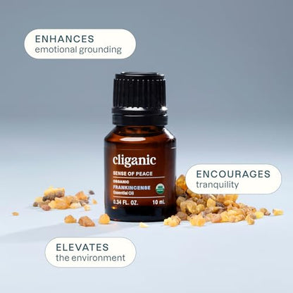 Cliganic Organic Frankincense Essential Oil for Diffuser, Pure 0.33oz - size: 0.33 Fl Oz (Pack of 1)