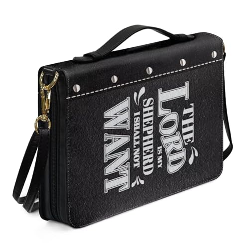 Bible Cover for Women Men Waterproof Crossbody Bag with Handle Tote Bag for Pens, Highlighters M-2XL - color: Black, size: M(8.2”L x 5.3”W x 1.3”H)