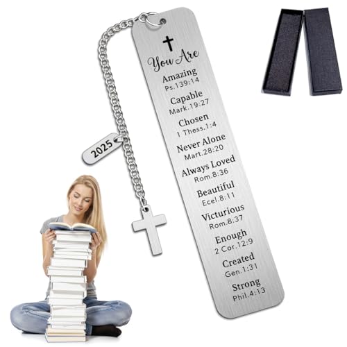Christian Graduation Gifts for Her Him, Class of 2024 2025 2026 Gifts, Inspirational Bible Verse Bookmark with Cross, Religious Baptism Confirmation Gifts for Teen Girls Boys Daughter Son - style: BM022 Bible Verses