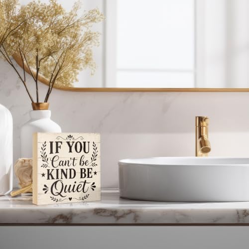 If You Can't Be Kind Be Sarcastic Wood Box Sign Mindfulness Gifts - color: Black-Brown