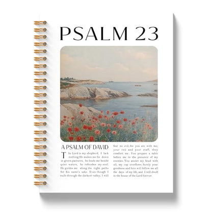 Christian Spiral Notebook, Psalm 23 the Lord Is My Shepherd Religious Notebooks for Bible Notes, Christian Gifts for Women, Scripture Journal Notebook, 5.5x8.3 Inch - color: Psalm 23