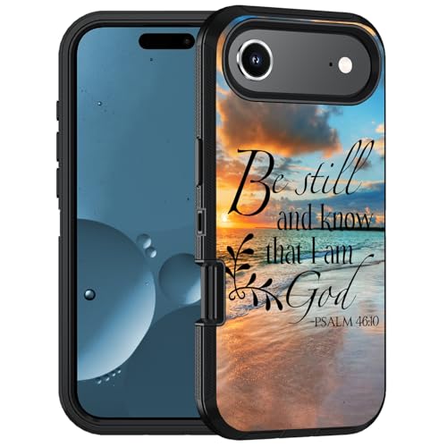 Designed for iPhone 17 Air Case, Military Grade Heavy Duty 3-Layer Shockproof Drop Full-Body Protective Phone Cover for iPhone 17 Air (6.6" 2025), Quotes Bible Verse Psalm 46:10 - color: Quotes Bible Verse Psalm 46:10, size: iPhone 17 Air 6.6"
