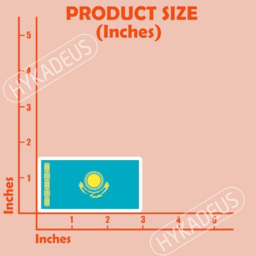 (3Pcs) Kazakhstan Flag Stickers – Kazakh Sticker, Country Flag Vinyl Decal - color: Kazakhstan