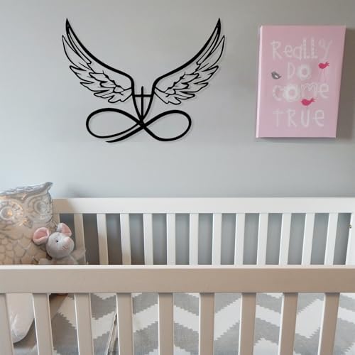 DUOOLN Angel Wings Metal Wall Decor Art, Abstract Butterfly Sculpture-Black - color: Black - Angel's Wings