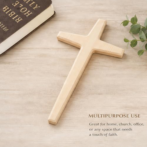 M UPTAOSUI 13 Inch Wooden Wall Cross, Solid Pine Farmhouse Decor