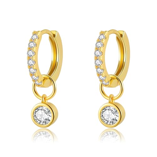 DAILY VIBES Cute Butterfly Star Cross Heart CZ Dangle Earrings for Women - color: Gold Single Stone