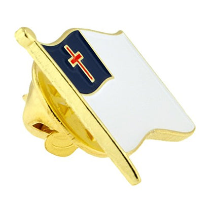 PinMart Christian Flag Religious Enamel Lapel Pin - style: 5 Pack