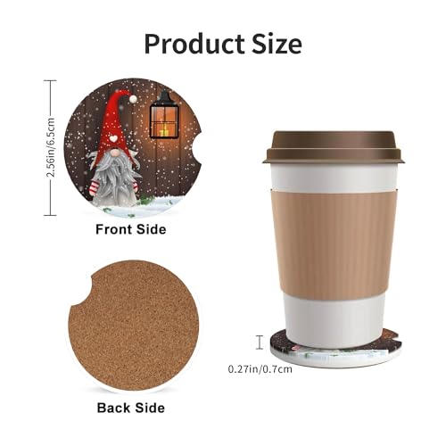 Dwarf Christmas Car Cup Holder Coasters 2 Pack 2.63" for Women - color: Red