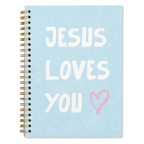 Bible Study Notebook, Bible Note Taking Supplies Notebook Journal, Cute notebook, Bible Study Notebook Supplies Gifts Notebook for Teen Girls Student Teacher 5.5x8.3 inch - color: Jesus loves you blue