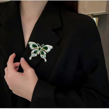 Brooch Pins For Women Fashion Elegant Brooches Lapel Badges Coat Sweater Scarves Shawl Dress Accessory Wedding Party Prom Jewelry - color: Green-A