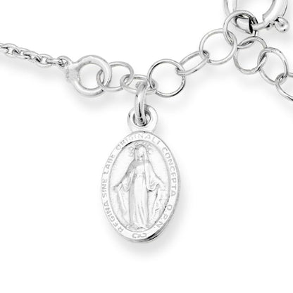 Miabella Italian 925 Sterling Silver Rosary Bead Chain Bracelet for Women - style: Length 6 to 7 Inch