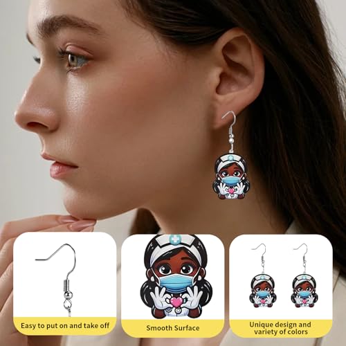 Christian Statement Earrings for Women, Acrylic Dangle Earrings, Lightweight Comfortable, Non Tarnish Hooks, Faith Jewelry, Religious Gift for Women - color: Black Girl