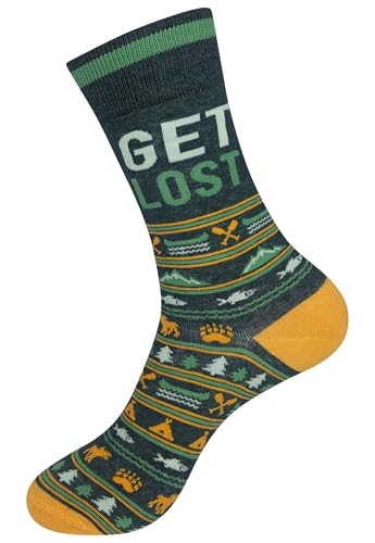FUNATIC Crazy Socks with Funny Sayings - Novelty Gift for Men, Women, Adult - color: Get Lost