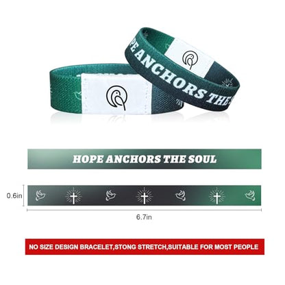 NFC Bible Verse Bracelets, Dark Green - color: HOPE ANCHORS THE SOUL（GREEN）