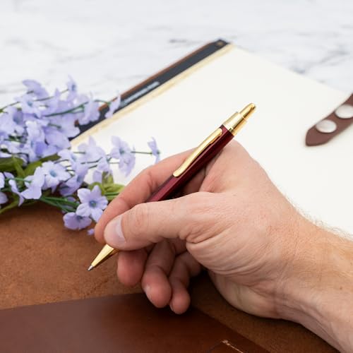 Dayspring Pens Monroe Personalized Ballpoint Pen, Ruby Red, 18k Gold Trim - color: Red, style: Customized
