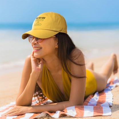 Speedy Pros Soft Baseball Hat Embroidered Dad Hat Jesus is Lord God Christ Christian Religious Cotton - color: Black Personalized Text Here