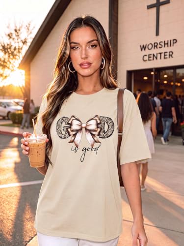 Christian Shirts for Women Oversized Tshirts Vintage Graphic Tees - color: Apricot Gray, size: XX-Large