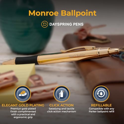 Dayspring Pens Monroe Personalized Ballpoint Pen in 18K Gold-Plated Finish - color: Gold, style: Customized