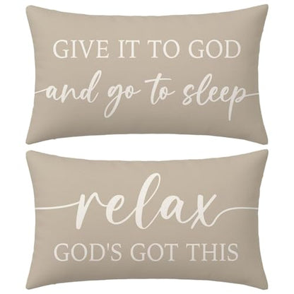 Warm Beige Lumbar Pillow Covers 12x20 Inch Set of 2 - color: Warm Beige
