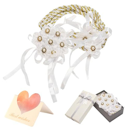 Lazo para Boda Set, Wedding Lasso Traditional Catholic Ceremony Cord with Lazo de Bodas para los Novios - color: White-3