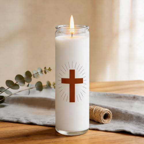 1 Pack White Prayer Candles, Devotional Prayer Candle in Glass Jars - size: 1