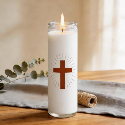1 Pack White Prayer Candles, Devotional Prayer Candle in Glass Jars - size: 1