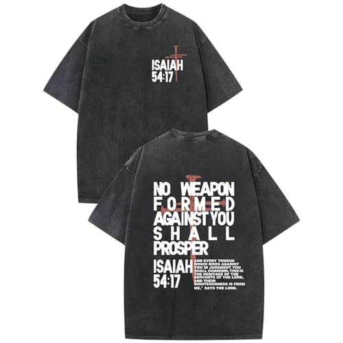 Christian Jesus Shirts for Men Faith Religious Graphic Tees Vintage Oversized Acid Wash Tshirts God Shirt Streetwear - color: Black, size: Large