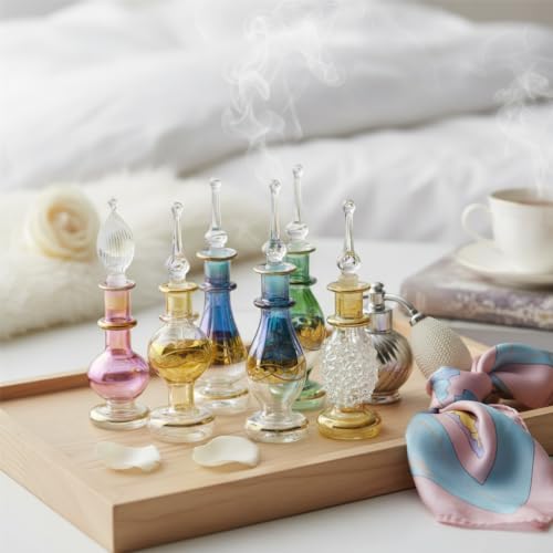 NileCart Set of 12 Egyptian Perfume Bottles 2" Empty Glass