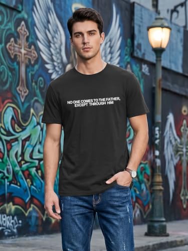 Christian Shirts for Men Jesus Faith Cross Tshirt Bible Verse Tee Tops - color: Black-b, size: Medium