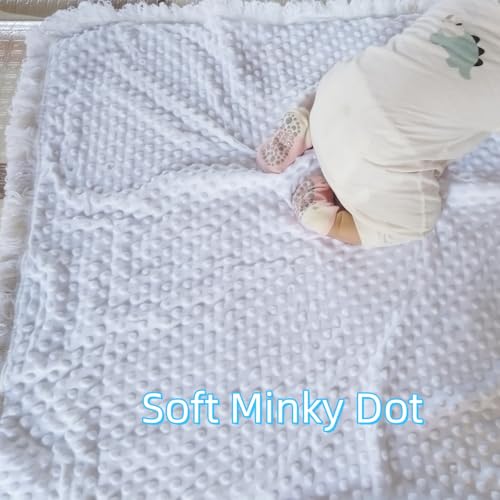 Baby Blanket White Baptism Christening Gifts for Girl Boys - color: White