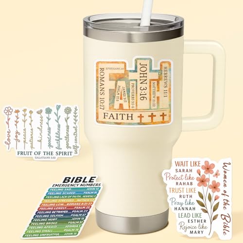 4 Pcs Christian Stickers - Inspirational Bible Verse Stickers - color: Inspirational Bible Verse