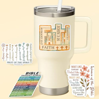 4 Pcs Christian Stickers - Inspirational Bible Verse Stickers - color: Inspirational Bible Verse