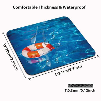 Crystal Swimming Pool Mouse Pad - Summer Relaxing Vacation Sport Desk Mat - color: Cute Colorful Art Rec27