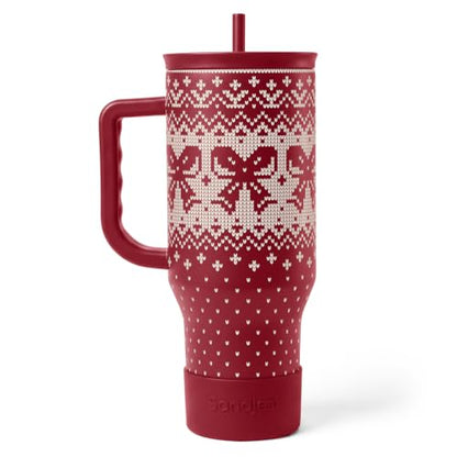 Christmas Bow Stainless Steel Slider Tumbler with Handle 40 Ounces with Lid, Travel Cup, Insulated Bottles for Girls Women - color: Christmas