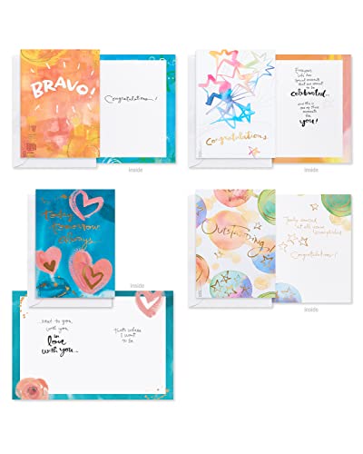 American Greetings 41-Count Card Pack designed by Kathy Davis Studios, All-Occasion Watercolor Florals & Gold Foil Accents