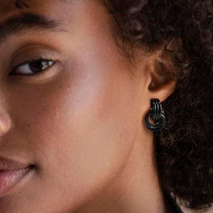 14K Gold Earring Cross Waterdrop Butterfly Heart Knot Earrings for Women Gold Silver Cross Leverback Drop Gold Silver Teardrop Hoop Dangle Earring White Gold Dangle Drop Earring - color: Black-Statement Knot Dangle Earring