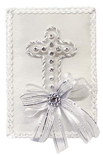 Swea Pea & Lilli White Pearl Cross Baptism Candle Set Kit for Christenings with Shell - Spanish
