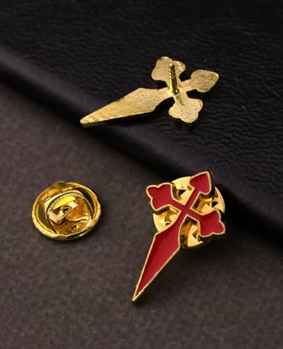 Cottvott Holy Spirit Enamel Dove Lapel Pins/Holy Chalice Pins Catholic Crucifix Jesus Cross Lapel Pins Religious Brooches Women Men Christian Party Favors - color: 5pcs-cross-red color