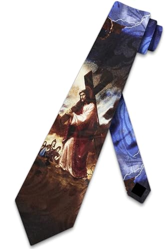 Steven Harris Christian Ties Mens Christ Carrying Cross Necktie Religious Tie for Men Cross Neckties