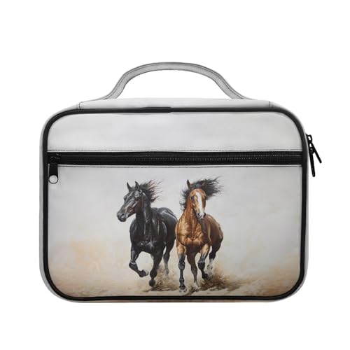 Bible Cover Church Carrying Book Case Polyester Bible Protective with Pen Slots and Zippered Pocket Customizable - color: Black Brown Horse
