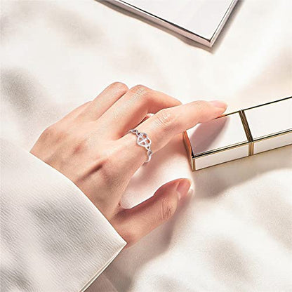 S925 Sterling Silver Christian Cross Heart Faith Bible Verse Necklace Rings - style: Ring:7