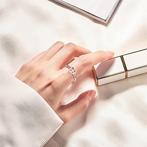 S925 Sterling Silver Christian Cross Heart Faith Bible Verse Necklace Rings - style: Ring:5