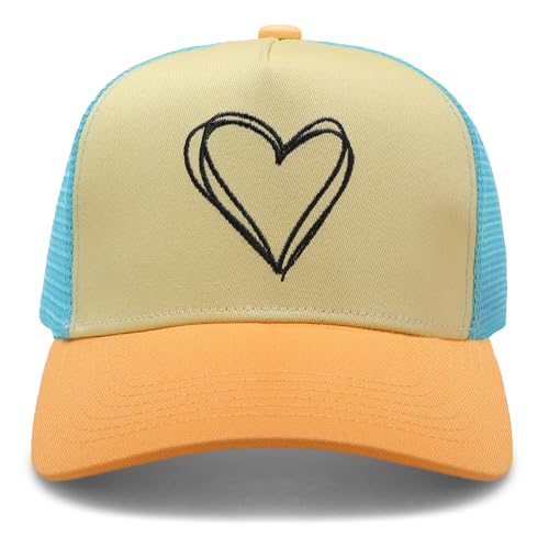Embroidered Baseball Cap for Women - 2025 Trendy hat Adjustable Breathable Summer Beach Hat Christmas - color: Cute Love Heart