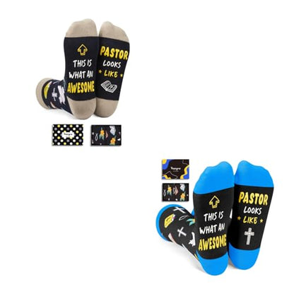 HAPPYPOP Christian Gifts Ideas Socks - Funny Pastor Appreciation gifts, Religious Socks for Jesus Lovers