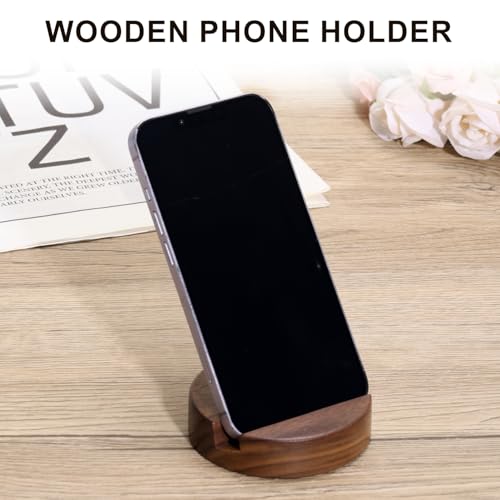 Gosknor Wood Phone Stand, Single Slot Round Phone Holder Portable Mobile