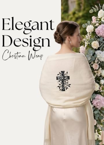 Huglanket Christian Gifts for Women, Christian Shawl Scarf Embroidered Wraps Gifts for Mother's Day, Birthday,Christmas, 78x27.5inch